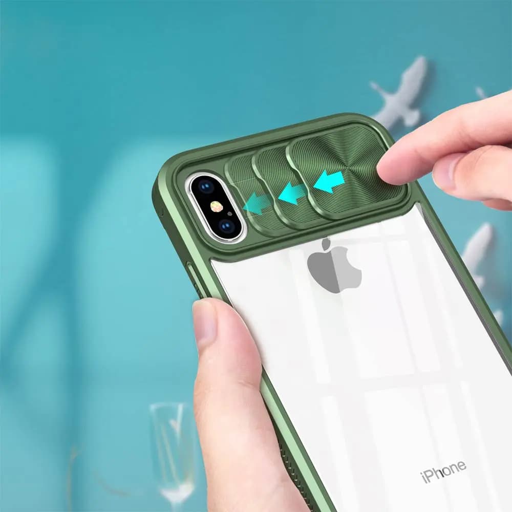 Coque iPhone XS Max avec cache caméra - PROTECT IE027 Vert Foncé - Vue 3