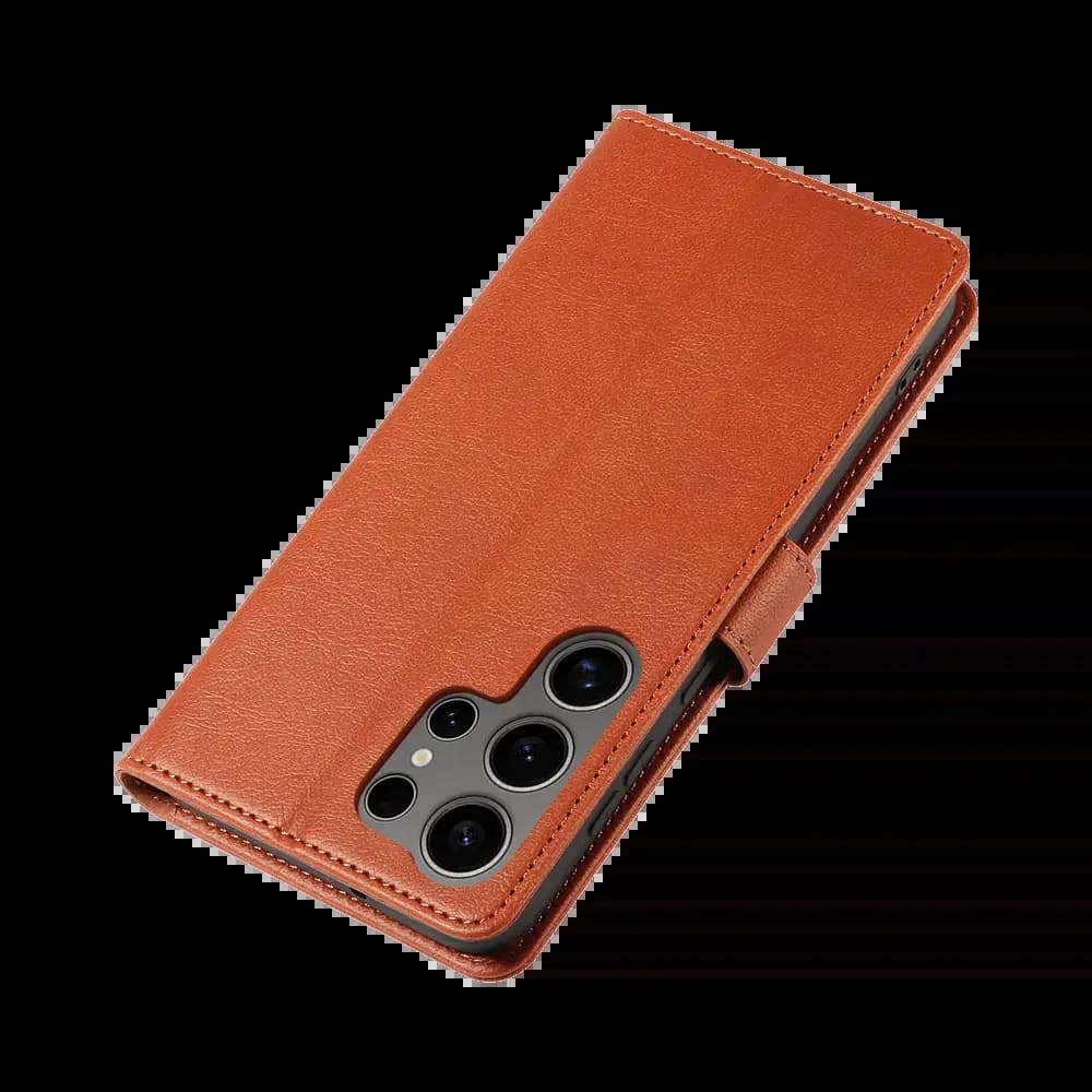 Housse folio anti-RFID Samsung Galaxy S25 Ultra – PROTECT IP011 Marron