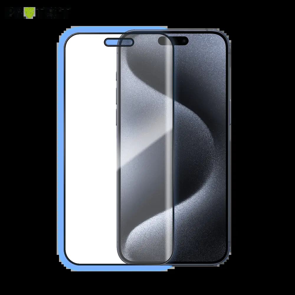 Verre trempé intégral Apple iPhone 15 Pro Max protection écran 9H - PROTECT Noir