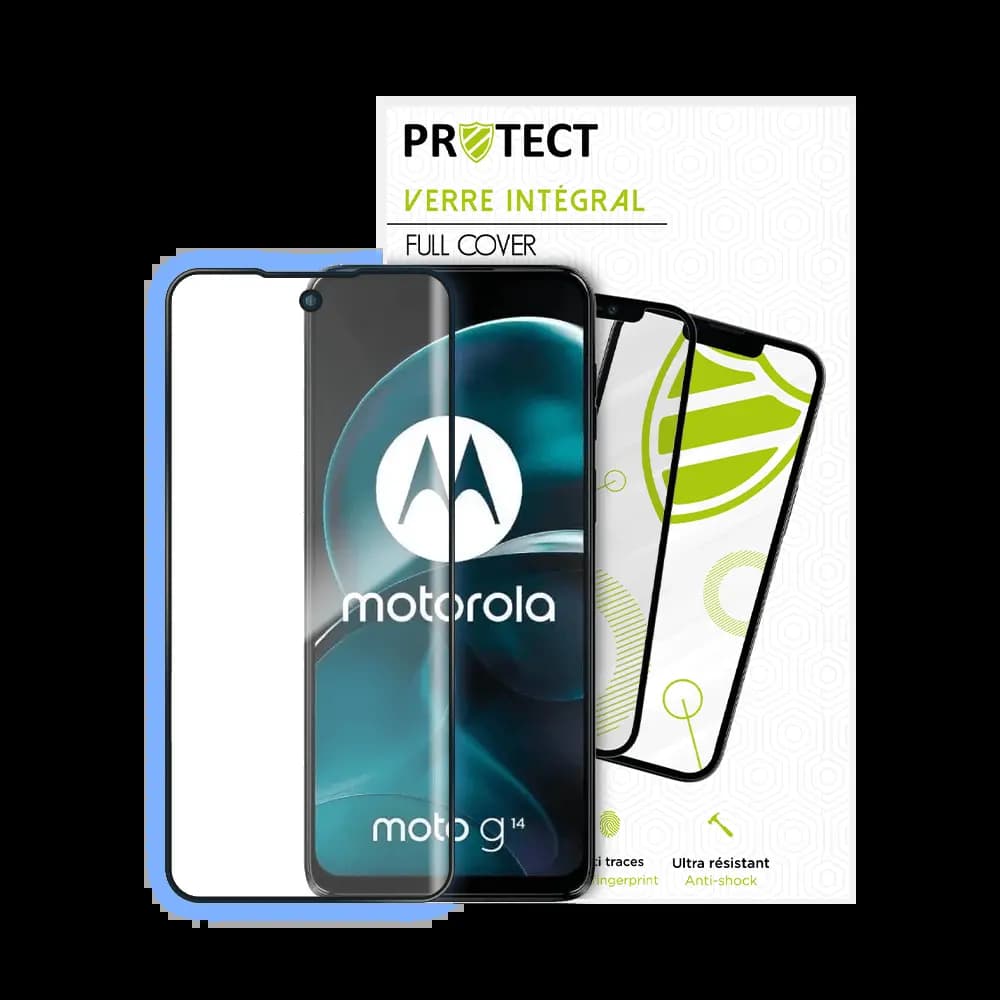 Verre trempé intégral 5D 9H – protection écran Motorola Moto G14 – PROTECT Noir - Vue 2