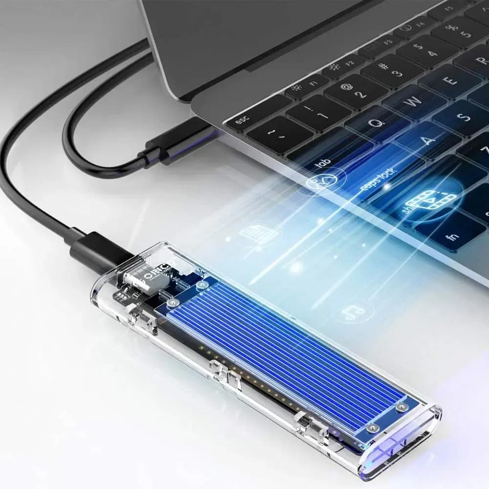 Boîtier SSD M.2 NVMe & SATA USB-C 10Gbps - Orico Transparent
