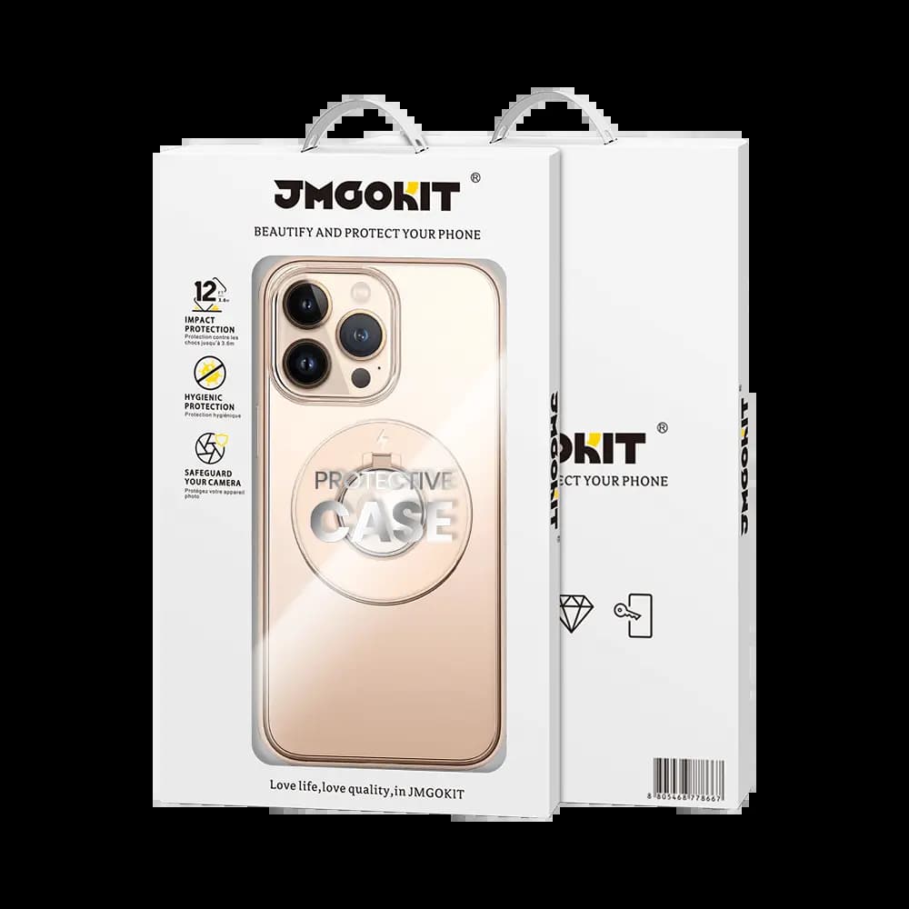 Coque MagSafe iPhone 12 Pro avec support anneau - JMGOKIT King Or - Vue 3