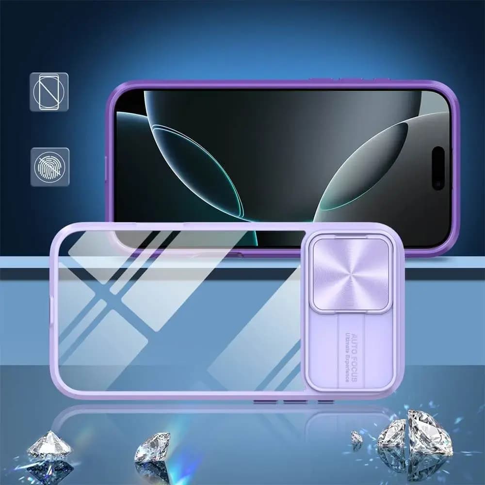 Coque avec cache caméra iPhone 16 Pro Max – PROTECT IE027 Violet 