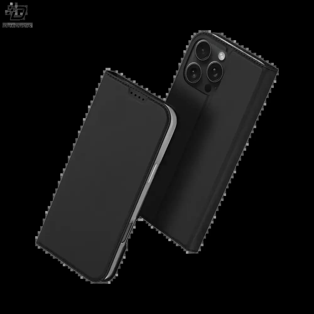 Housse folio iPhone 16 Pro Max porte-carte - Dux Ducis Skin Pro Noir