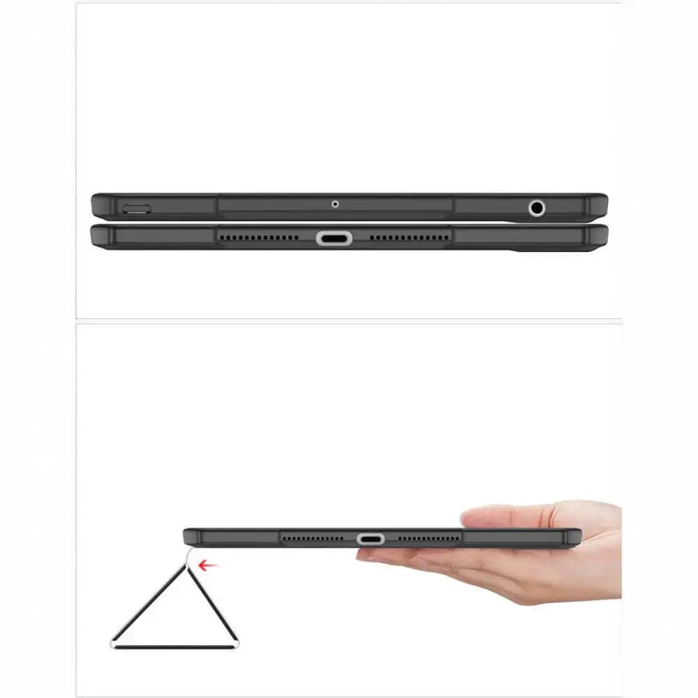 Housse folio iPad 7 / 8 avec dos transparent & porte-stylet - Dux Ducis Toby Noir - Vue 5