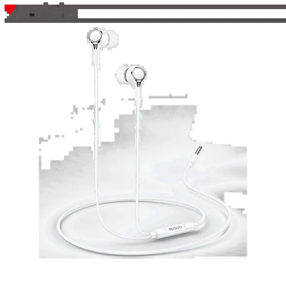 Écouteurs filaires jack 3.5mm universels avec micro - Yesido YH53 Blanc