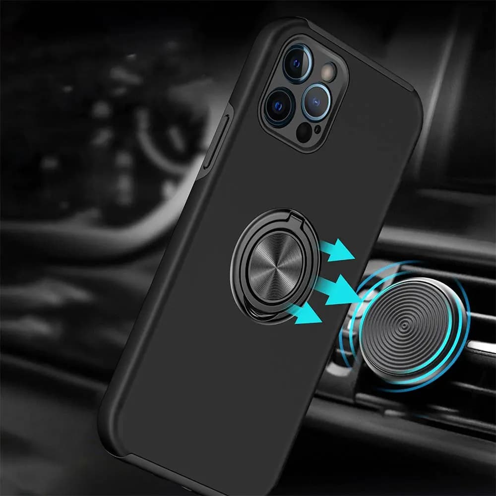 Coque de protection iPhone 12 Pro avec anneau rotatif - PROTECT IE013 Noir - Vue 4