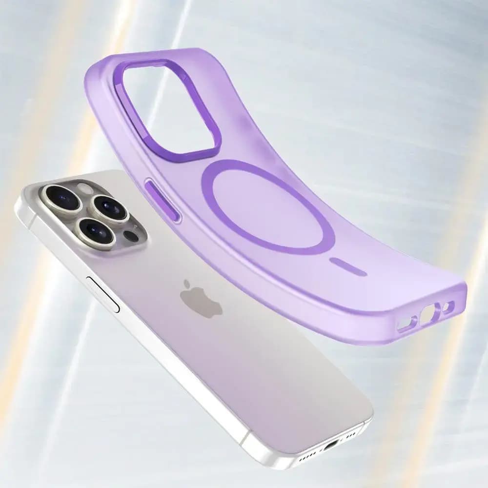 Coque MagSafe bi-matière iPhone 16 Pro - PROTECT MF-006 Violet Foncé  - Vue 2