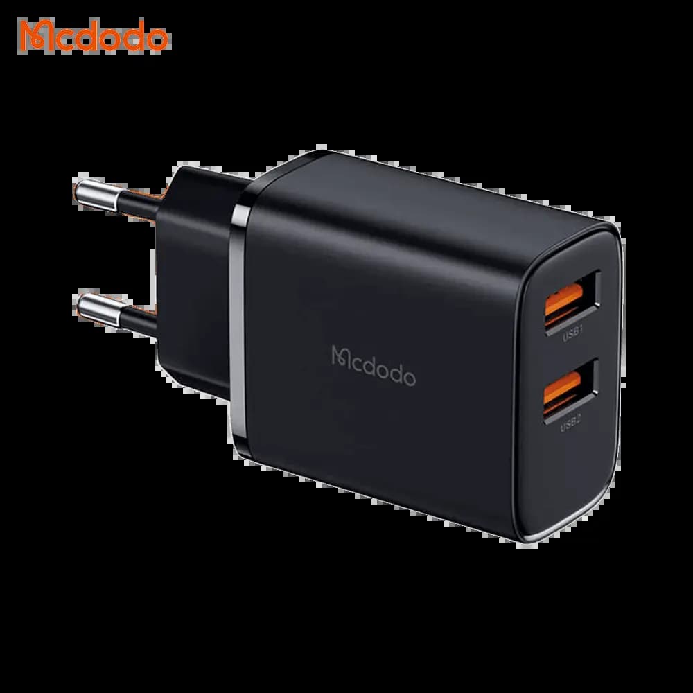 Chargeur secteur 12W (2 USB) - Mcdodo Noir