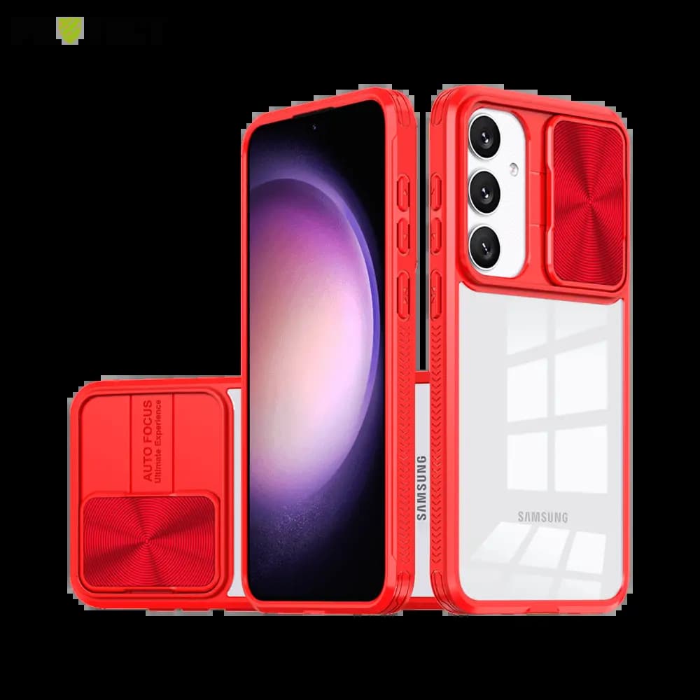 Coque Samsung Galaxy S24+ avec cache caméra - PROTECT IE027 Rouge 