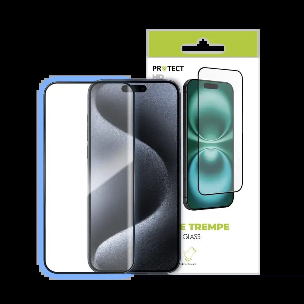 Verre trempé HD iPhone 15 Pro protection écran 9H - PROTECT Transparent - Vue 3