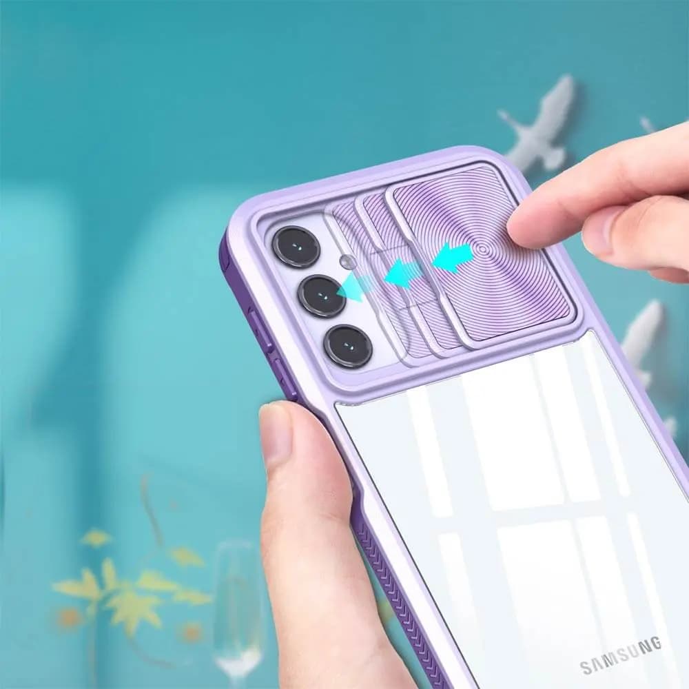 Coque Samsung Galaxy A14 avec cache caméra - PROTECT IE027 Violet - Vue 3