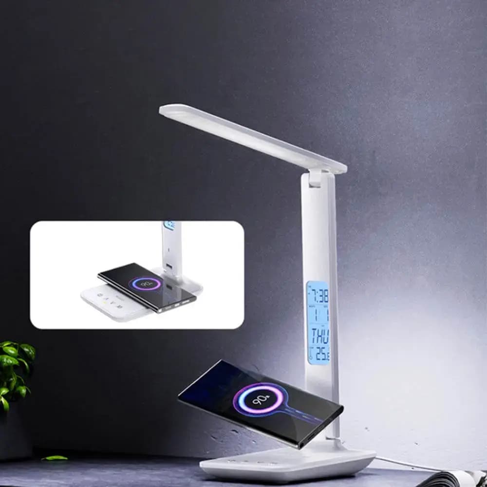 Lampe LED avec Charge Sans Fil pour Smartphone Yesido Blanc - Vue 3