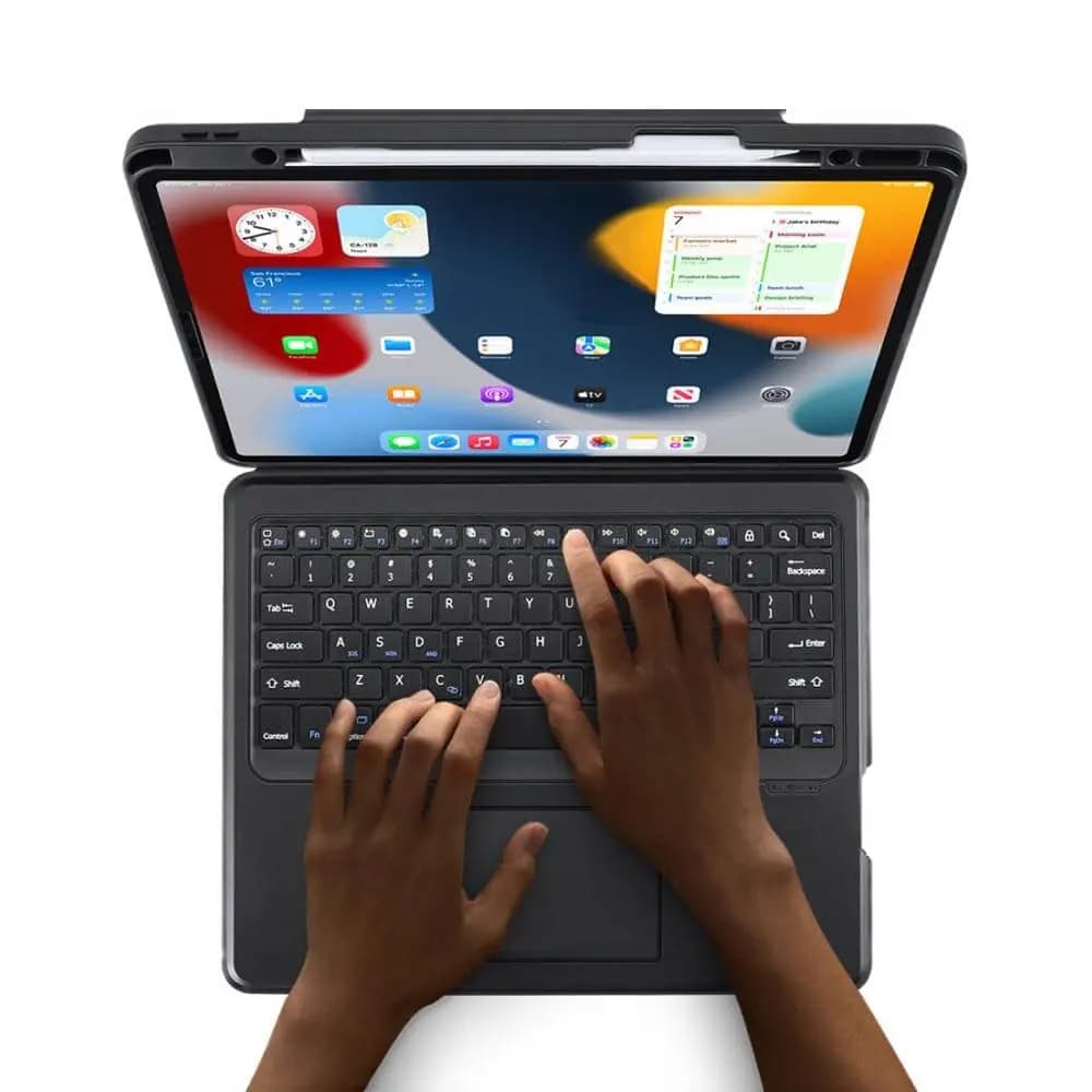 Housse de Protection avec Clavier Rétroéclairé Dux Ducis pour Apple iPad Pro 12.9" (3e génération, 4e génération & 5e génération), iPad Pro 12.9" M2 (6e génération) & iPad Air 13 M2 Noir - Vue 4