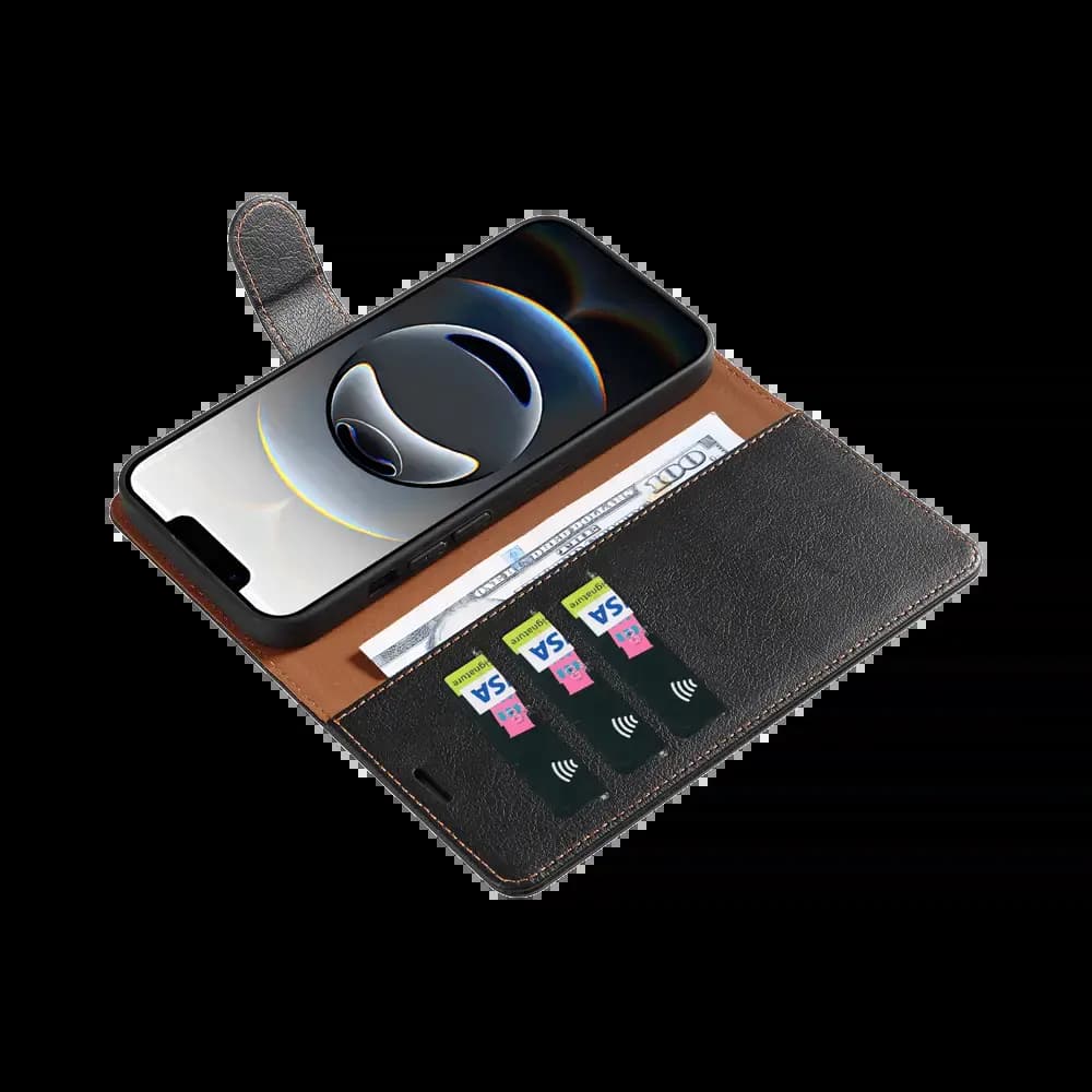Housse folio anti-RFID iPhone 16e / 17e - PROTECT IP011 Noir