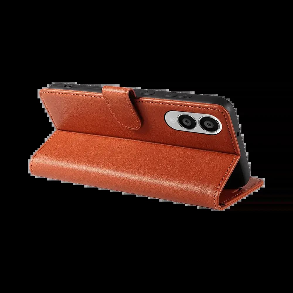 Housse folio anti-RFID Samsung Galaxy S25 Edge – PROTECT IP011 Marron