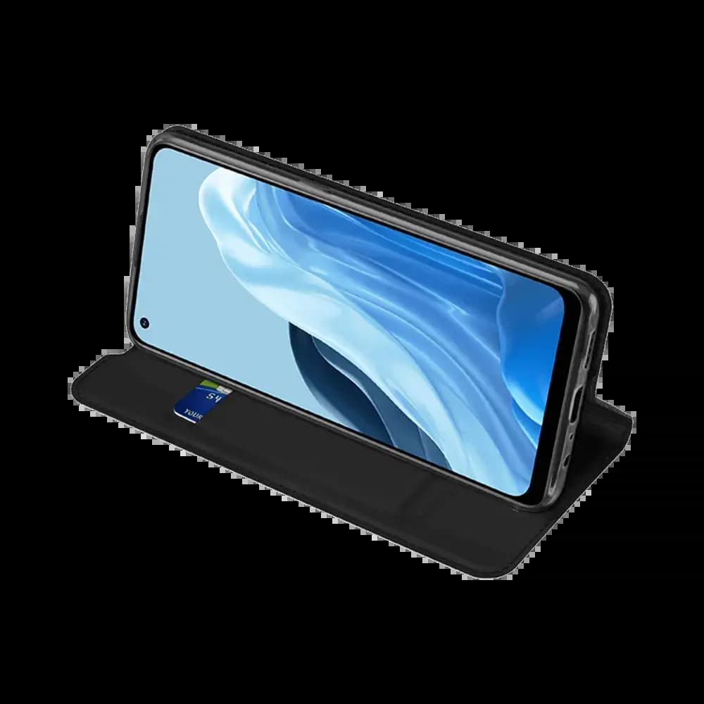Housse folio OPPO Reno7 4G porte-carte - Dux Ducis Skin Pro Bleu - Vue 4