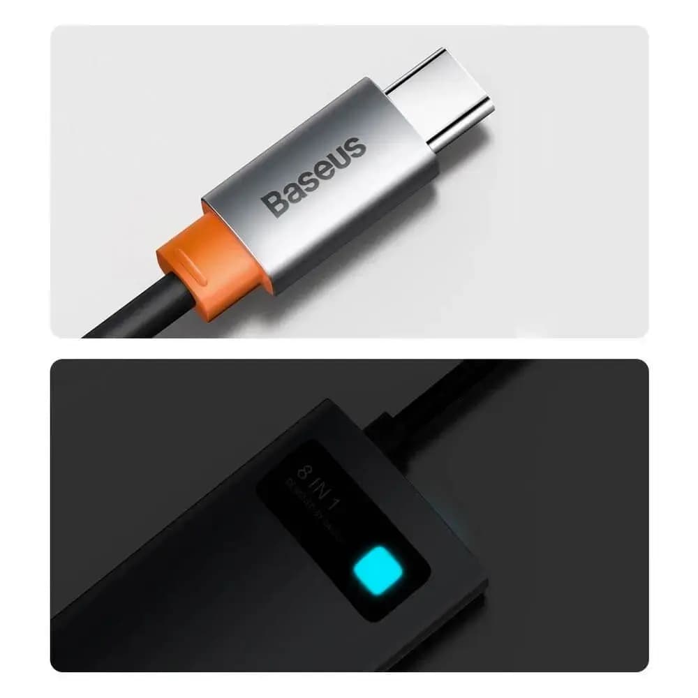 Hub USB-C 8-en-1 - HDMI 4K, Ethernet RJ45, USB 3.0 & lecteurs SD/TF - Baseus