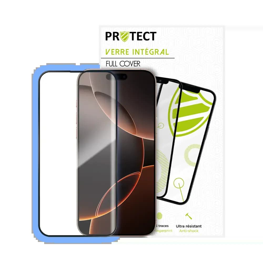 Verre trempé intégral iPhone 16 Pro Max protection écran 9H - PROTECT Noir - Vue 2