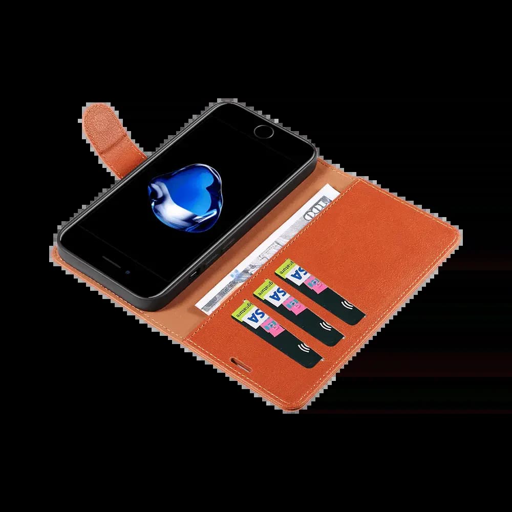 Housse folio anti-RFID iPhone 7 / 8 / SE – PROTECT IP011 Marron