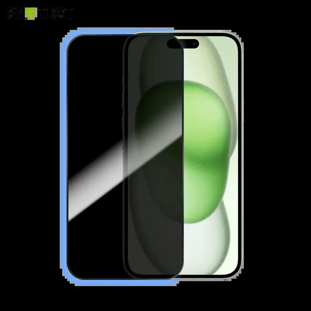 Verre trempé anti-espions 9H – Apple iPhone 15 Plus – PROTECT Transparent