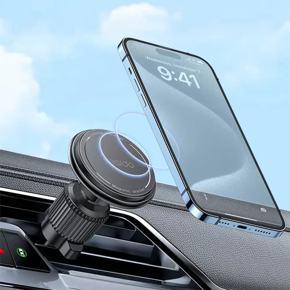 Support smartphone magnétique pour voiture Yesido C252 Noir