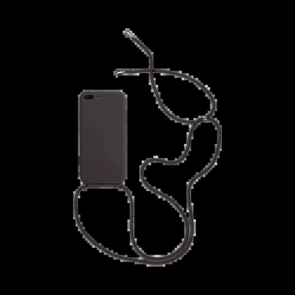 Coque avec cordon réglable silicone iPhone 7 Plus / 8 Plus - Noir