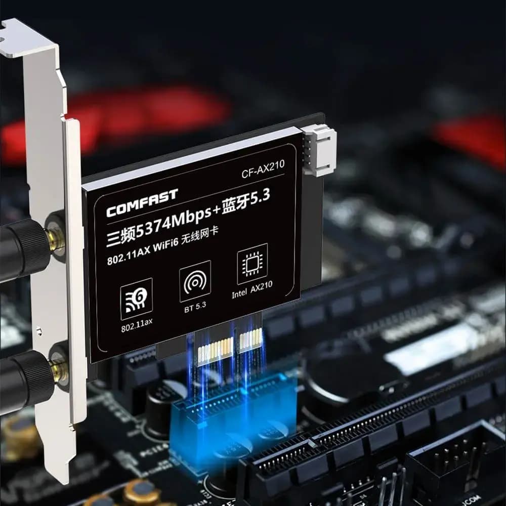 Carte WiFi PCI-E Comfast Wifi 6 + Bluetooth (5374 Mbps)