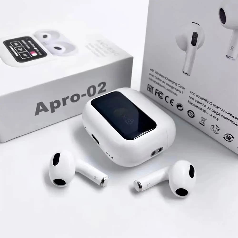 Écouteurs Bluetooth avec Écran Tactile (BT 5.3) Blanc