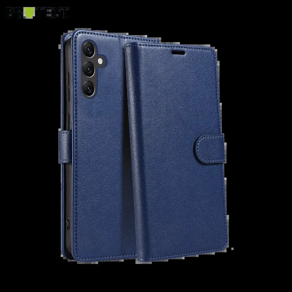 Housse folio anti-RFID Samsung Galaxy A14 5G – PROTECT IP011 Bleu Marine