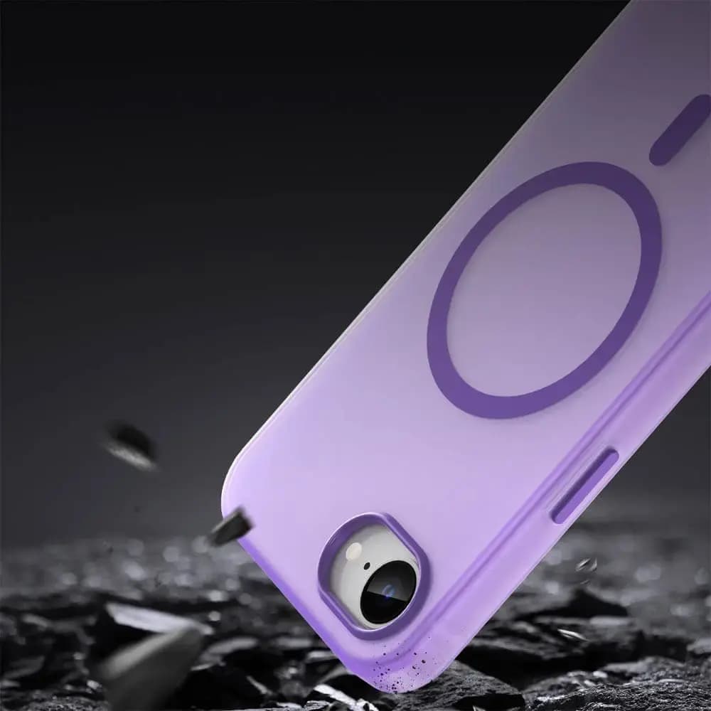 Coque MagSafe iPhone 16e / iPhone 17e bi-matière - PROTECT MF-006 Violet Foncé 