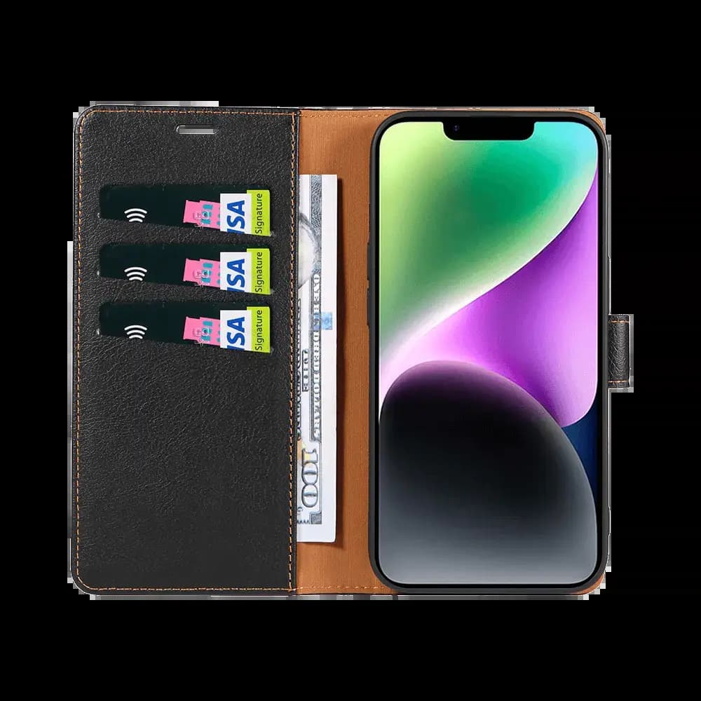 Housse folio anti-RFID iPhone 14 - PROTECT IP011 Noir - Vue 2