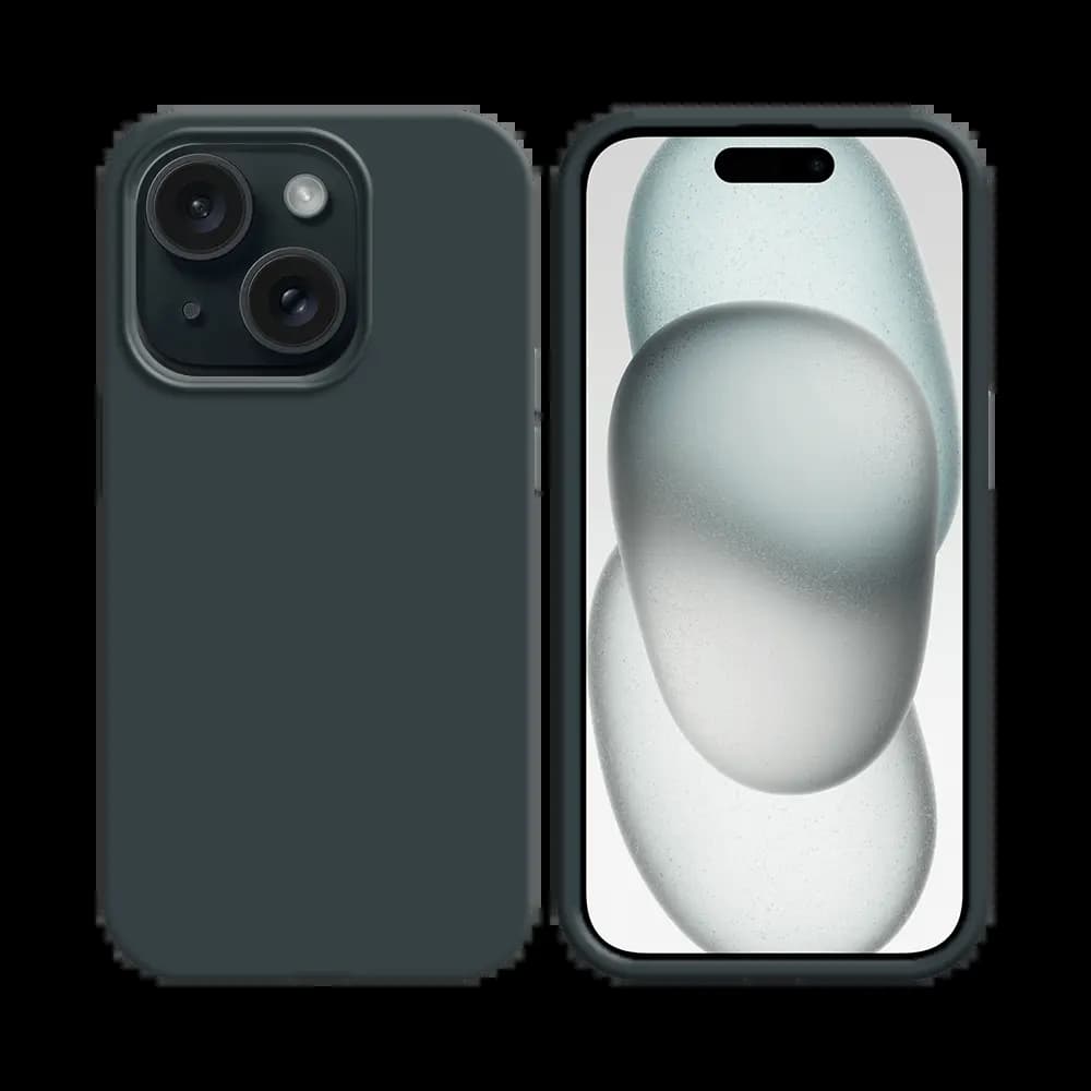 Coque silicone iPhone 15 - Noir