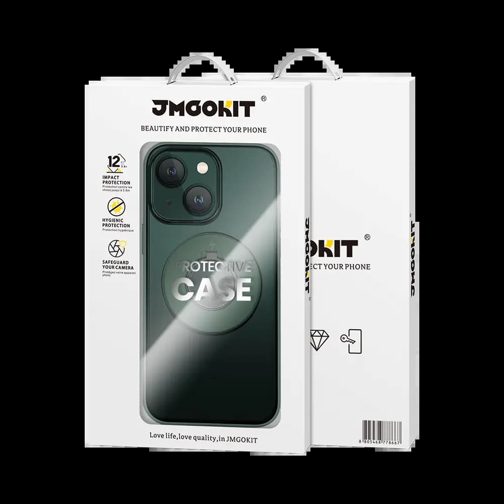 Coque MagSafe iPhone 14 Plus avec support anneau - JMGOKIT King Vert Foncé - Vue 3