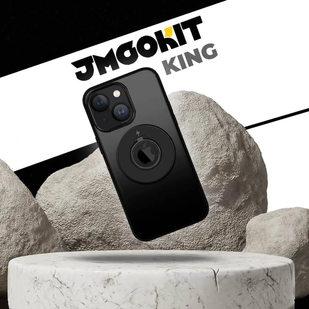 Coque MagSafe iPhone 15 Plus avec support anneau - JMGOKIT King Noir