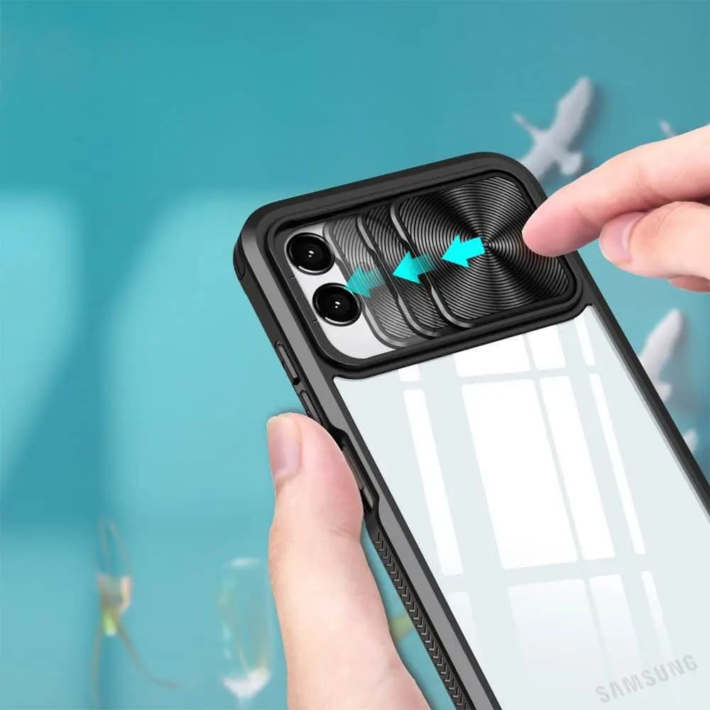 Coque Samsung Galaxy A04e avec cache caméra - PROTECT IE027 Noir