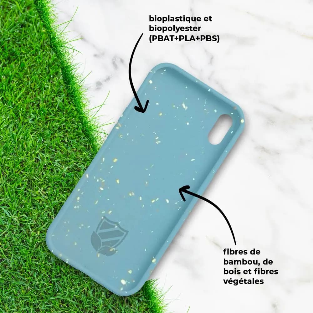 Coque bio iPhone X / XS - PROTECT Bleu - Vue 4