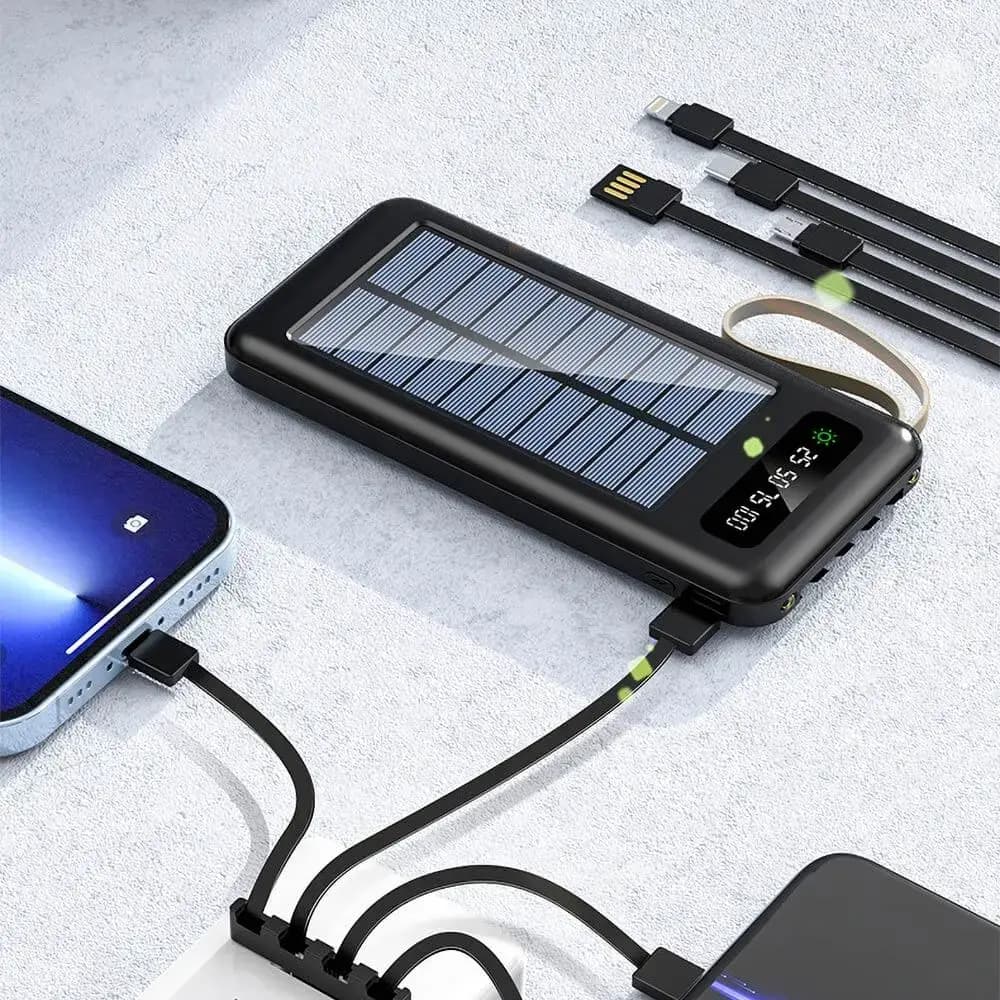 Batterie externe solaire 20000mAh avec écran digital et lampe torche - CONNECT Noir - Vue 6