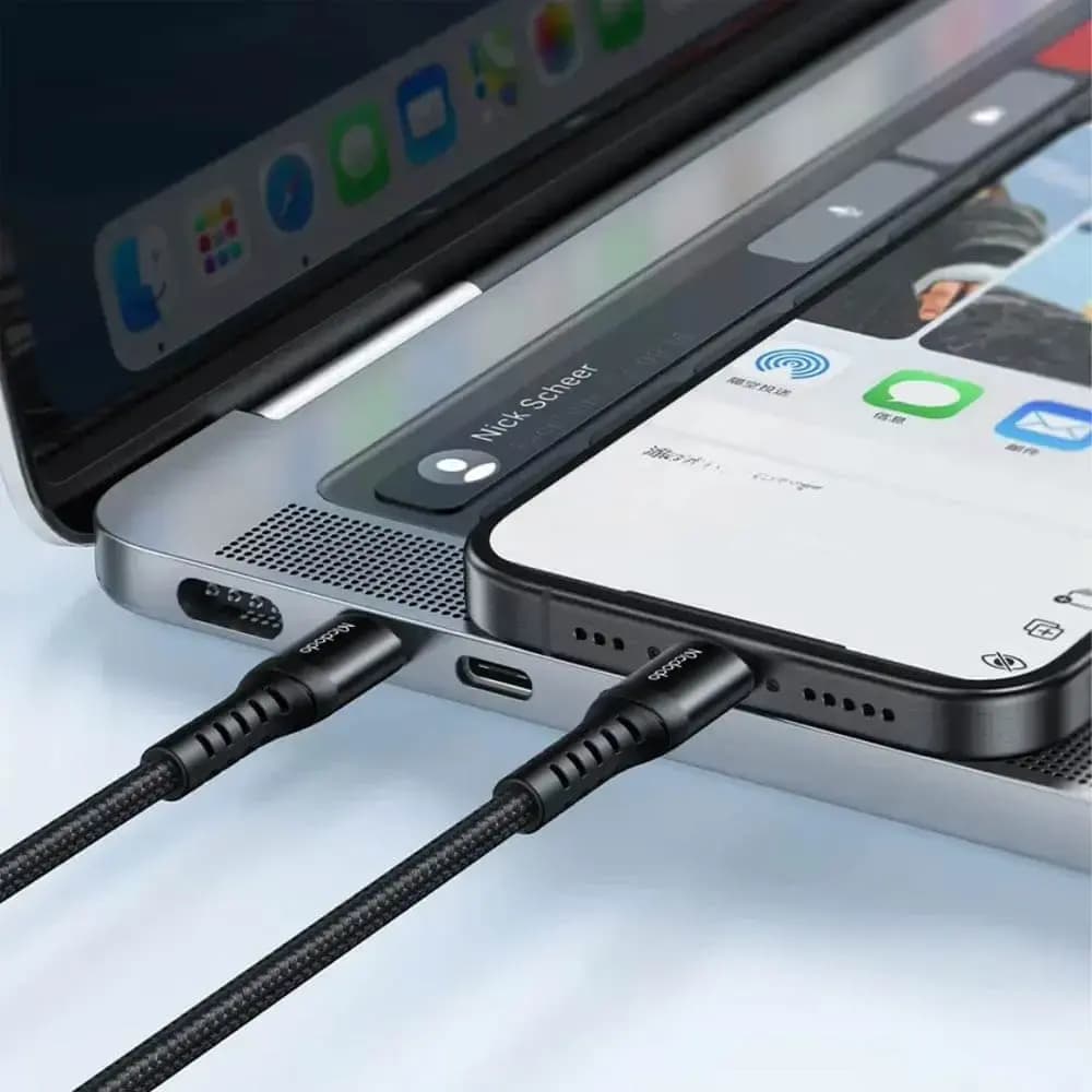 Câble Data USB-C vers USB-C Mcdodo 60W (1m) Noir - Vue 2