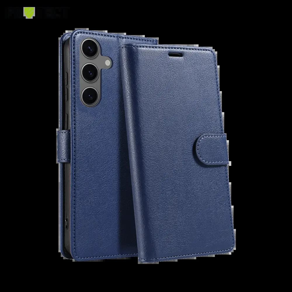 Housse folio anti-RFID Samsung Galaxy S24 FE – PROTECT IP011 Bleu Marine