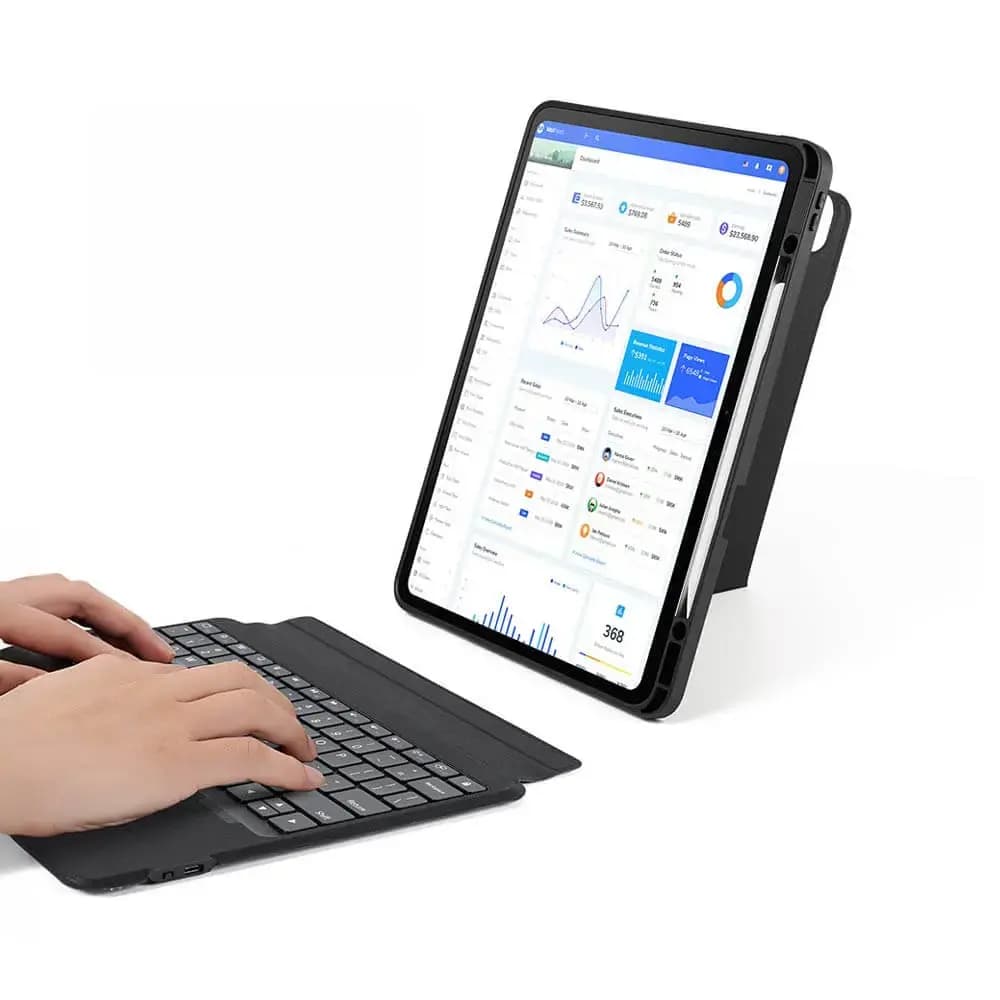 Housse clavier rétroéclairé iPad Pro 13" M4 avec trackpad - Dux Ducis DK Noir - Vue 3