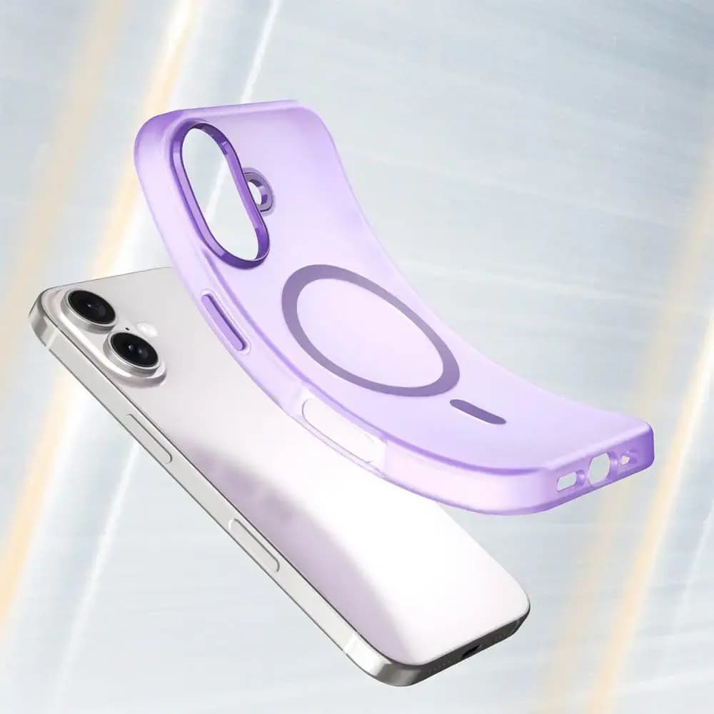 Coque MagSafe bi-matière iPhone 16 - PROTECT MF-006 Violet Foncé