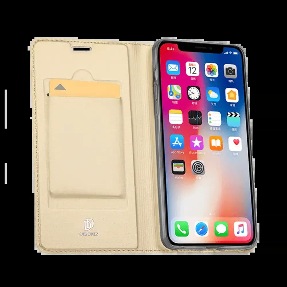 Housse folio iPhone XR Porte-Carte – Dux Ducis Skin Pro Bleu - Vue 2