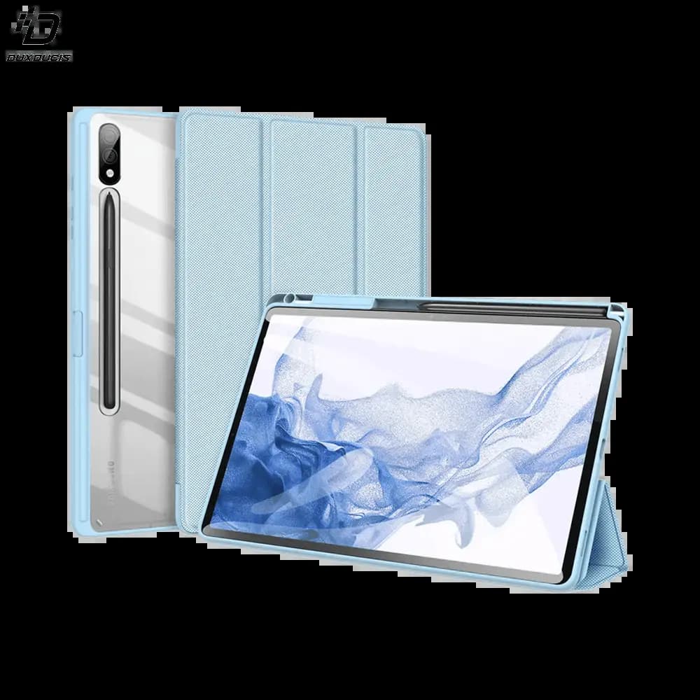 Housse folio Samsung Galaxy Tab S9+ avec dos transparent & porte-stylet - Dux Ducis Toby Bleu