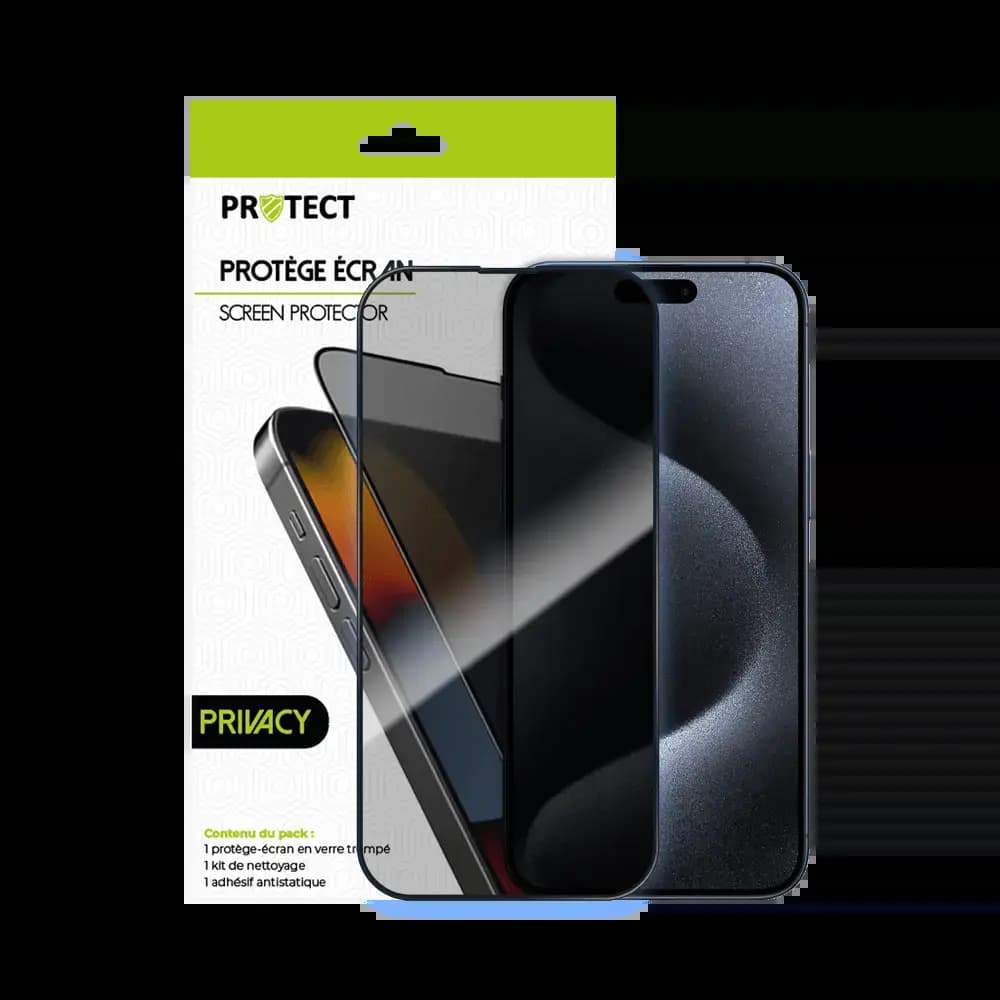 Verre trempé anti-espions iPhone 15 Pro protection écran 9H - PROTECT Transparent - Vue 2