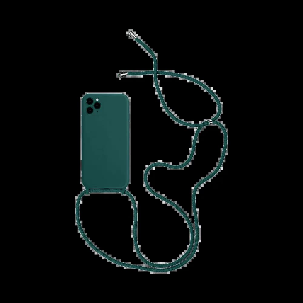 Coque avec cordon réglable silicone iPhone 12 Pro Max - Vert Nuit