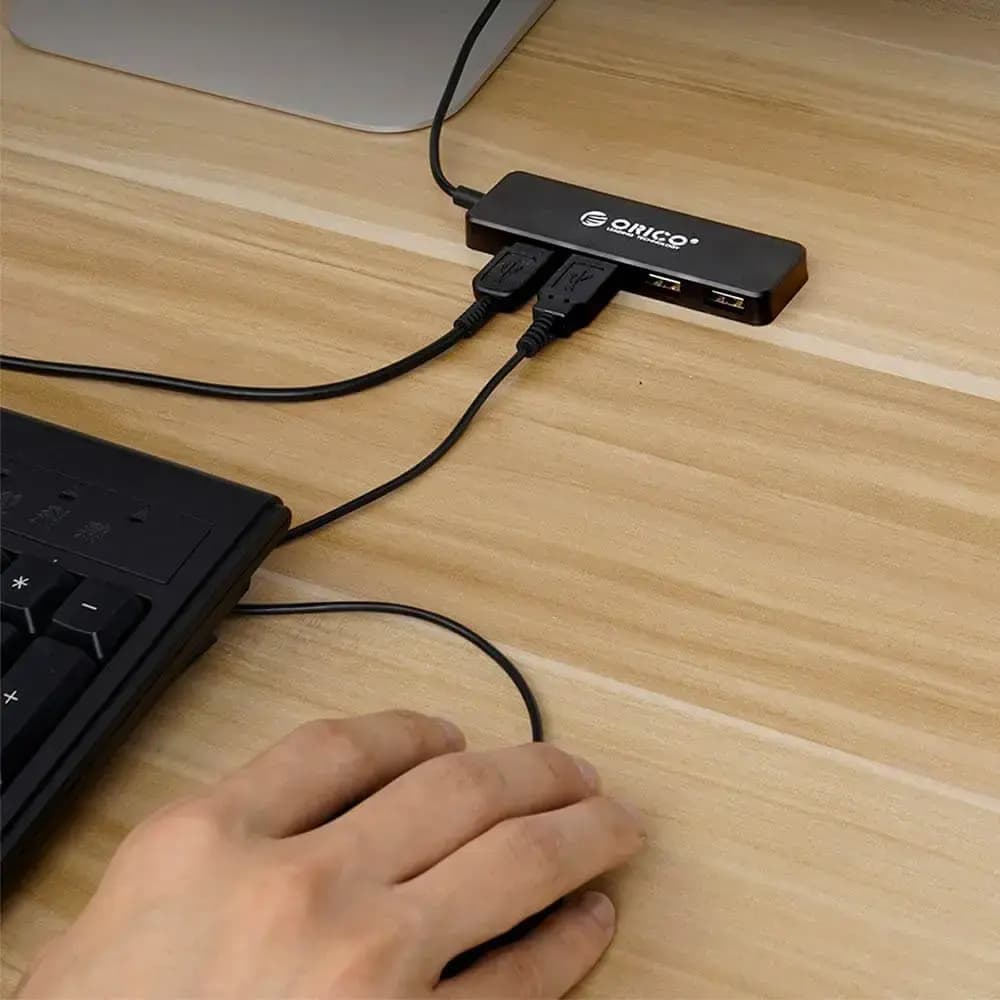 Hub USB 2.0 4 ports format compact - Orico FL01-BK