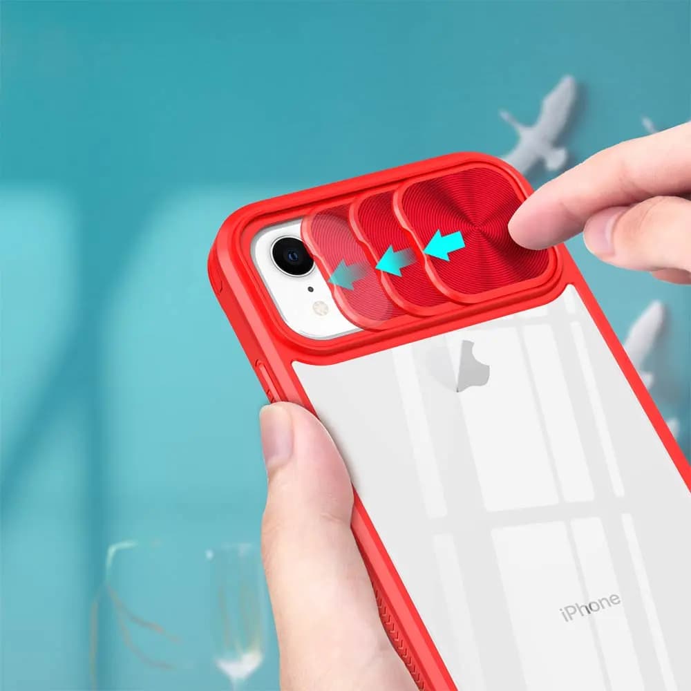 Coque iPhone XR avec cache caméra - PROTECT IE027 Rouge  - Vue 3