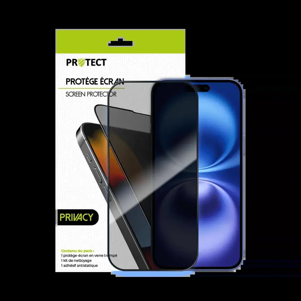 Verre trempé anti-espions iPhone 16 protection écran 9H - PROTECT Transparent - Vue 2