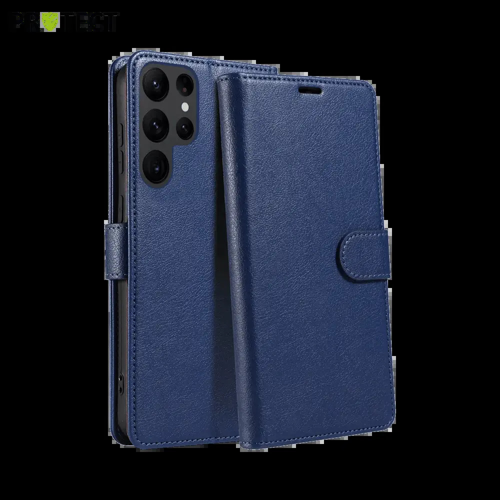 Housse folio anti-RFID Samsung Galaxy S23 Ultra 5G – PROTECT IP011 Bleu Marine